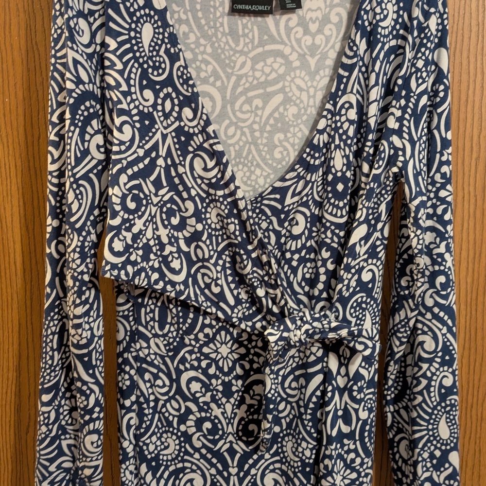 Cynthia Rowley Blue and White Midi Dress